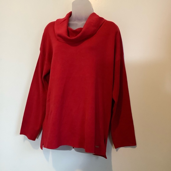 Calvin Klein Women’s Cowl Neck Medium Red Sweater NWT - Picture 5 of 8